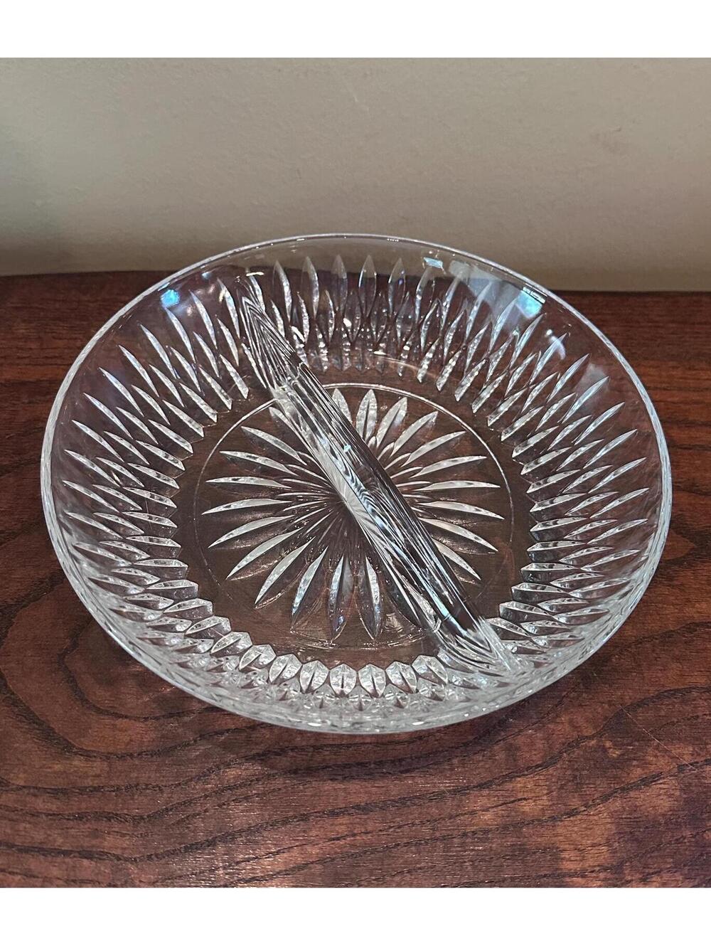 Vintage Princess House Royal Highlights Sunburst 2-Part Divided Dish